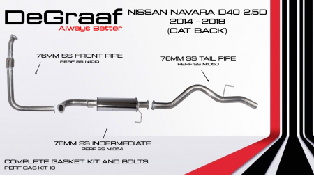 Nissan Navara D40 2.5 Diesel - 2014-2018 (CAT-Back)