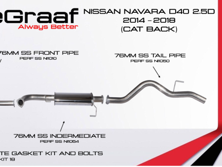 Nissan Navara D40 2.5 Diesel - 2014-2018 (CAT-Back)