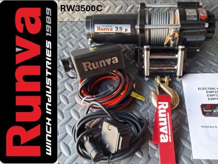 RUNVA WINCH - Steel Cable 3500lbs (1 588kg) 12V - 2 x Remotes (Wire+Wireless)