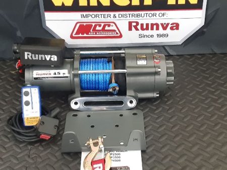 RUNVA WINCH - Synthetic Rope 4500lbs (2 041kg) 12V - 2 x Remotes (Wire+Wireless)