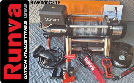 RUNVA WINCH - Steel Cable 6000lbs (2 722kg) 12V - 2 x Remotes (Wire+Wireless)