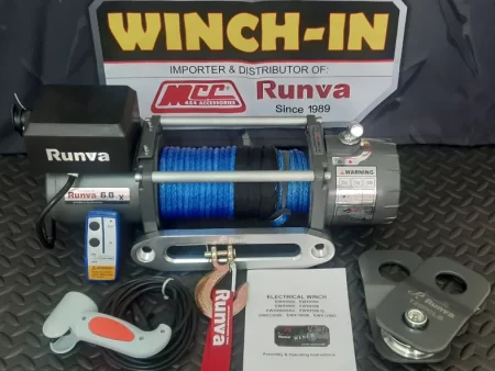 RUNVA WINCH - Synthetic Rope 6000lbs (2 722kg) 12V - 2 x Remotes (Wire+Wireless)
