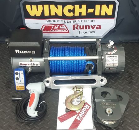 RUNVA WINCH - Steel Cable 8000lbs (3 629kg) 12V - 2 x Remotes (Wire+Wireless)
